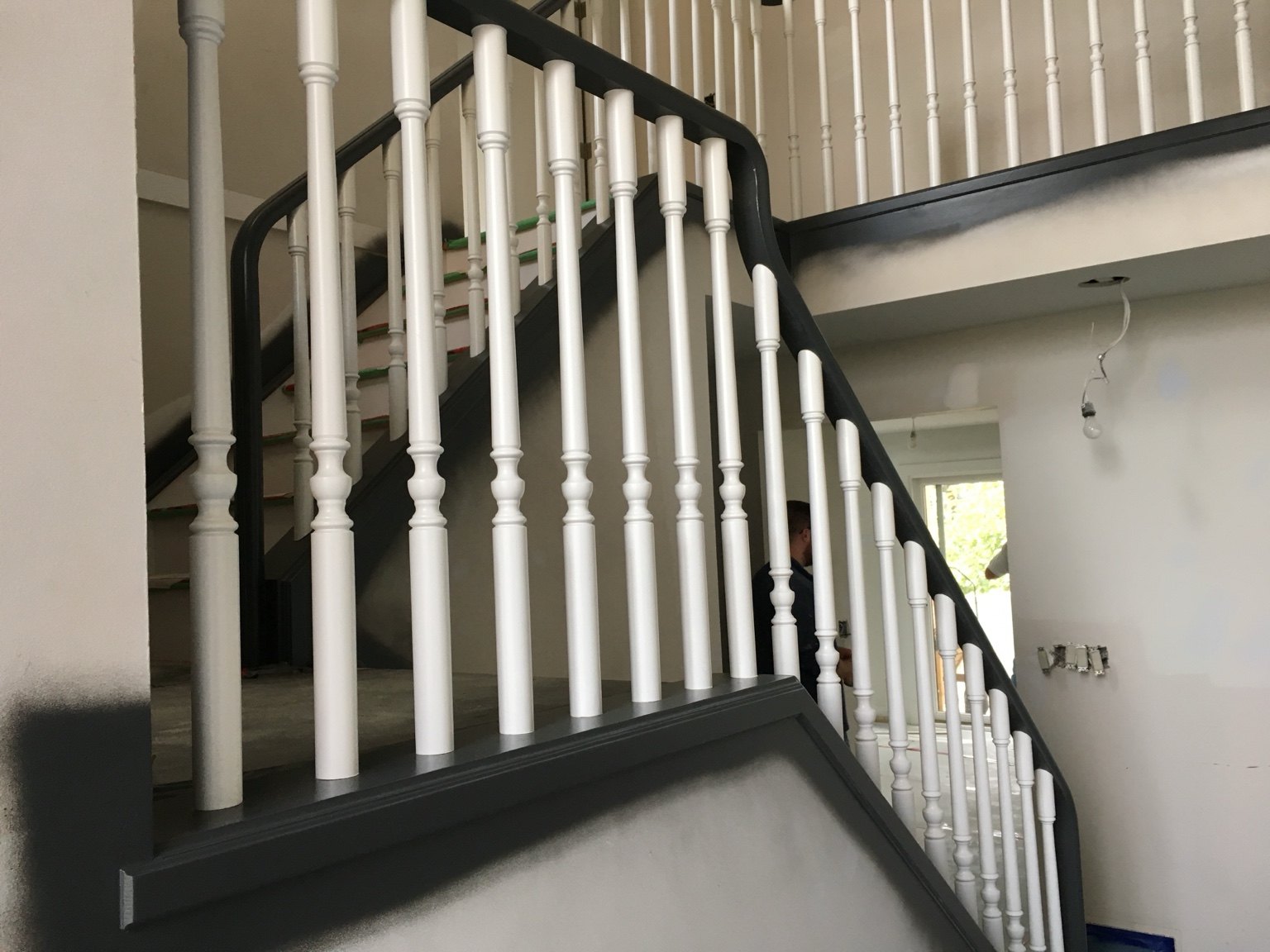 Painted staircase trim and spindles